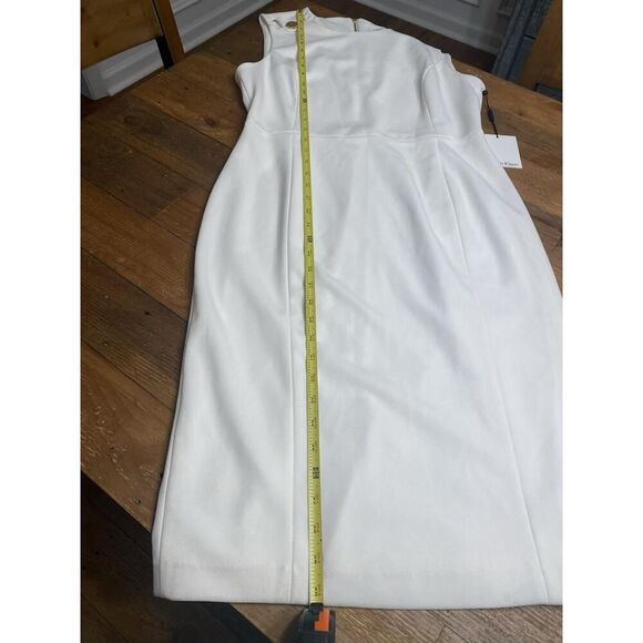 Calvin Klein size 10 NWT White Sleeveless Round Neck Back Zip Sheath Dress - Picture 10 of 13